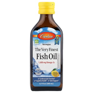 Рыбий жир Carlson Norwegian The Very Finest, вкус Natural Lemon, 200 мл, масло
