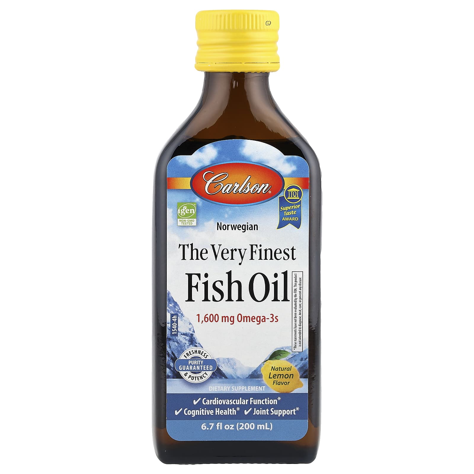 Рыбий жир Carlson Norwegian The Very Finest, вкус Natural Lemon, 200 мл, масло