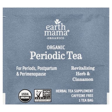 Чай Earth Mama Organics Organic Periodic Revitalizing Herb & Cinnamon Caffeine Free, оттенок 16 Tea Bags, 35 г, чайные пакетики