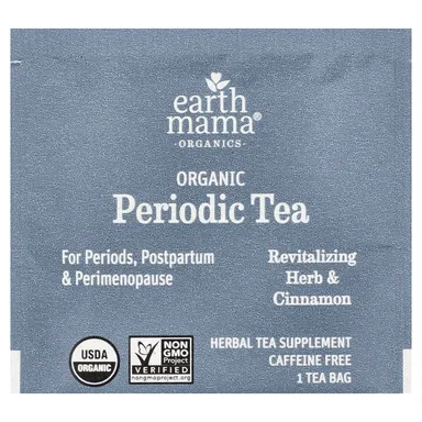 Фото товара: Чай Earth Mama Organics Organic Periodic Revitalizing Herb & Cinnamon Caffeine Free, 16 чайных пакетиков, 35 г, чайные пакетики