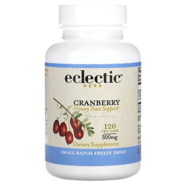 Клюква Eclectic Herb Freeze Dried, вкус Cranberry, 300 мг, растительные капсулы
