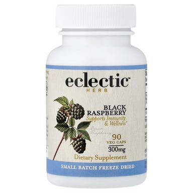 Чёрная малина Eclectic Herb, вкус Black Raspberry, 300 мг, 90 растительных капсул