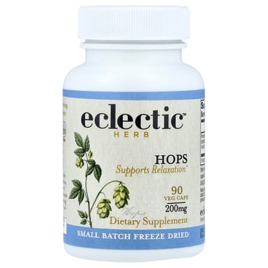 Хмель Eclectic Herb Hops, оттенок 90 Veg Caps, 200 мг, растительные капсулы
