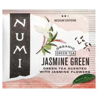 Чай Numi Tea Organic Green Jasmine Green, оттенок 18 Tea Bags, 36 г, чайные пакетики