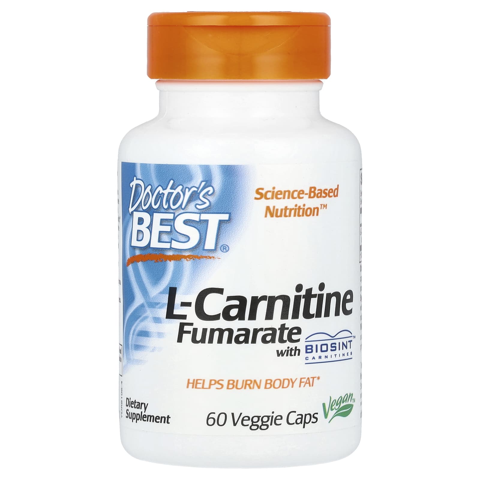 L-карнитин Doctor's Best L-Carnitine Fumarate with Biosint Carnitine, 500 мг, 60 растительных капсул