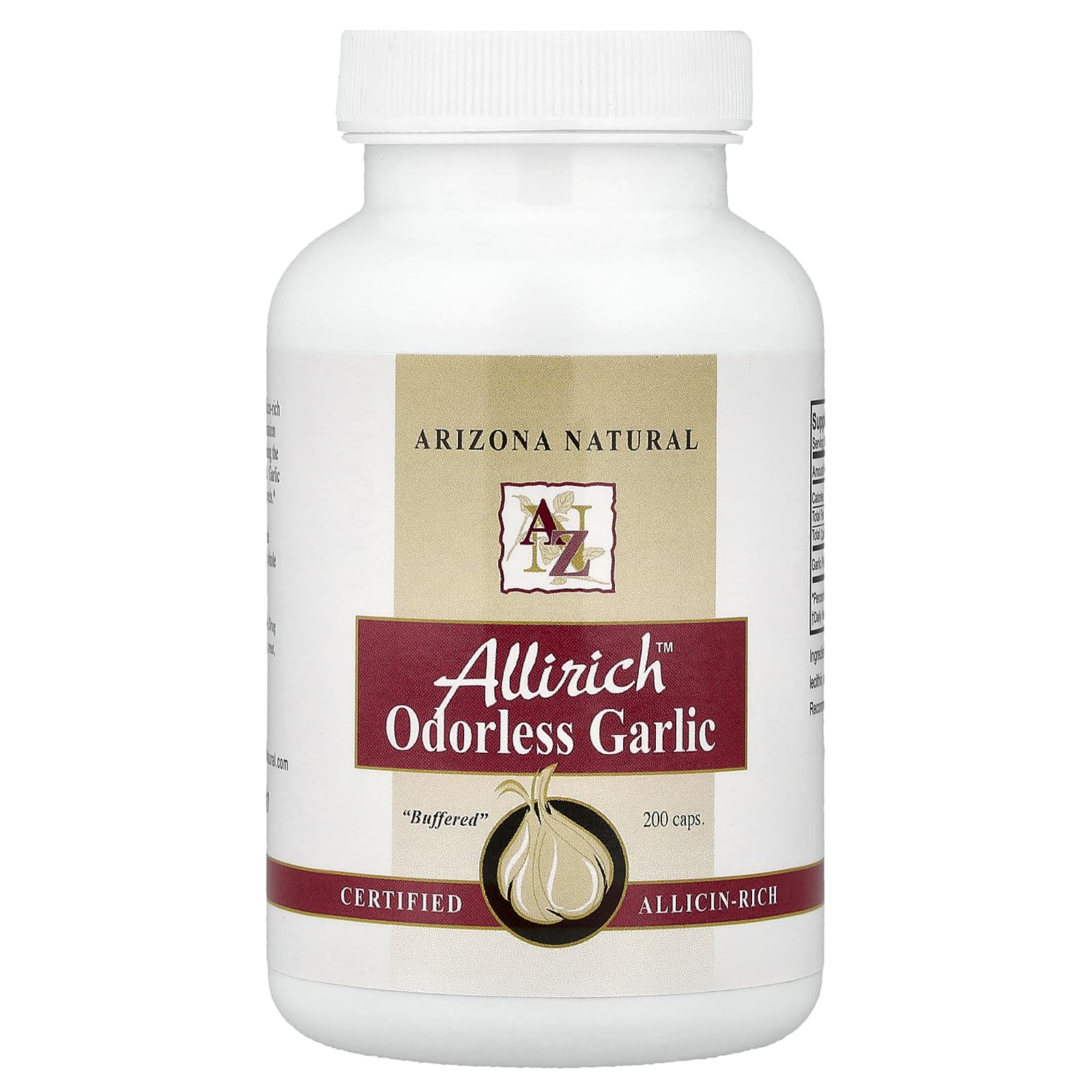 Чеснок без запаха Arizona Natural Allirich™, 170 мг, 200 капсул