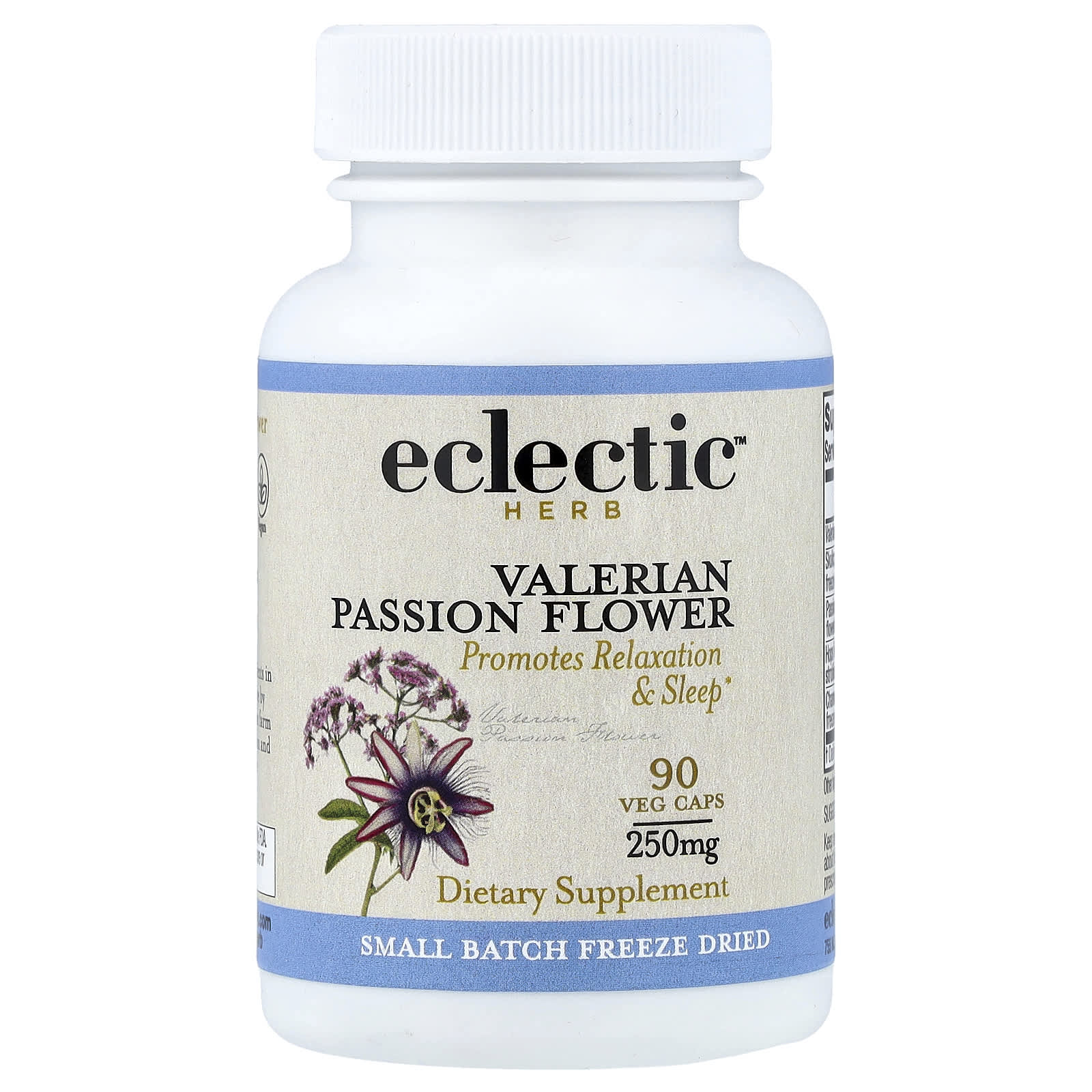 Корень валерианы Eclectic Herb Freeze Dried Passion Flower, оттенок 90 Veg Caps, растительные капсулы