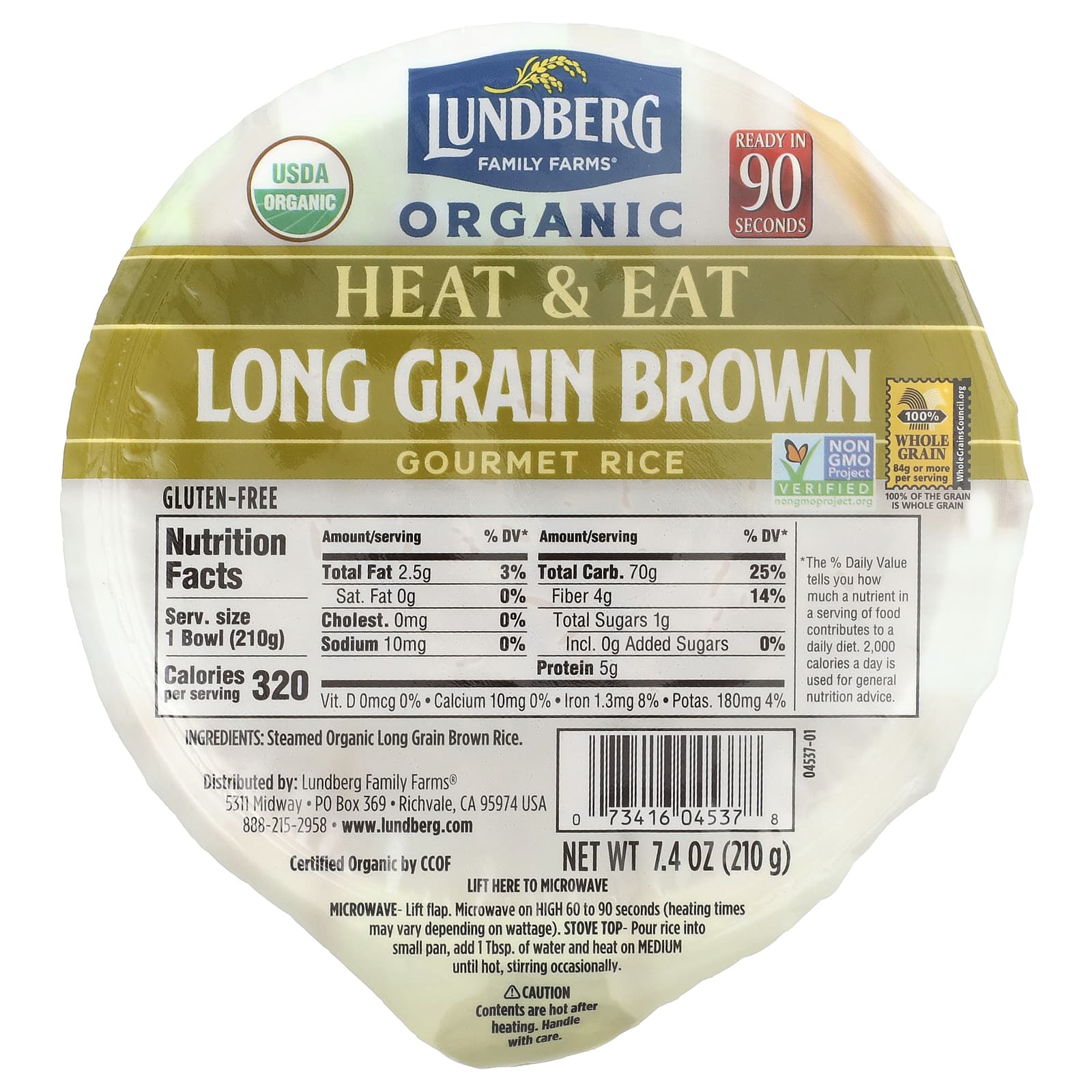 Рис Lundberg Organic Long Grain Brown Gourmet, 210 г — фото 2