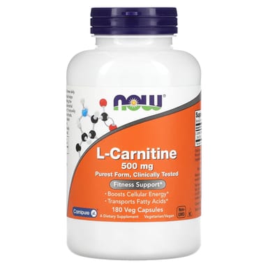 L-карнитин NOW Foods L-Carnitine, 500 мг, 180 растительных капсул
