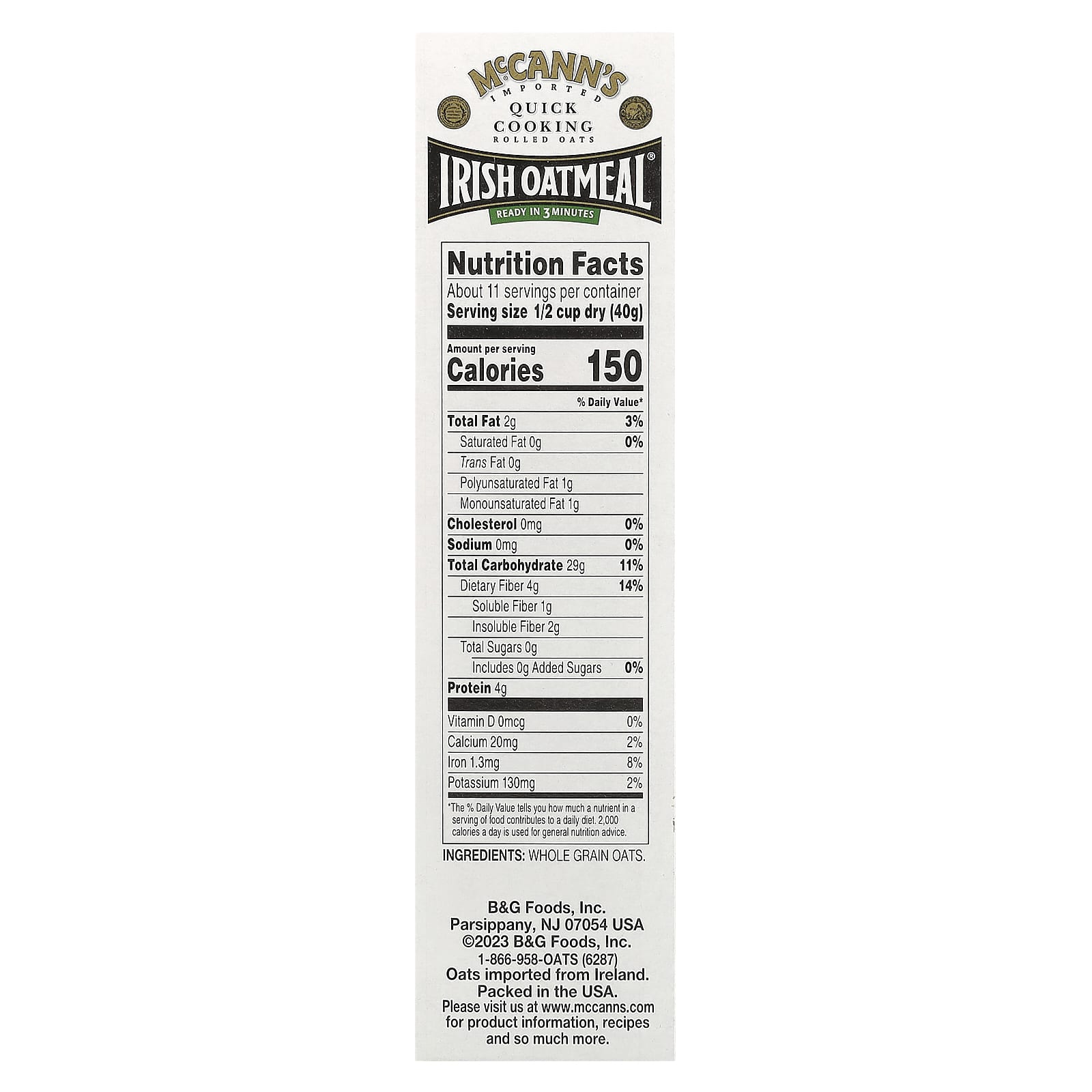 Овсяные хлопья McCann's Irish Oatmeal Quick Cooking, 453 г — фото 2