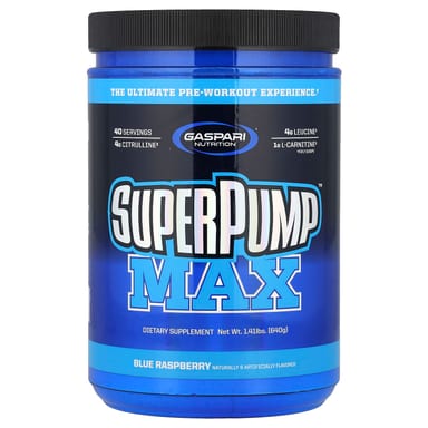 Предтренировочный комплекс SuperPump Gaspari Nutrition™ Max, вкус Blue Raspberry, 640 г