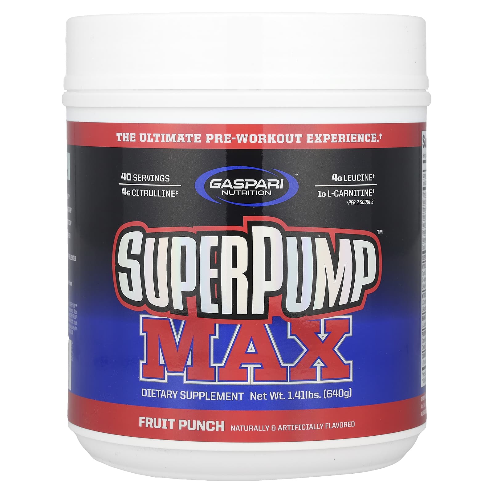 Предтренировочный комплекс SuperPump Gaspari Nutrition™ Max, вкус Fruit Punch, 640 г