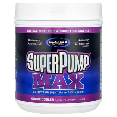 Предтренировочный комплекс SuperPump Gaspari Nutrition™ Max, вкус Grape Cooler, 640 г