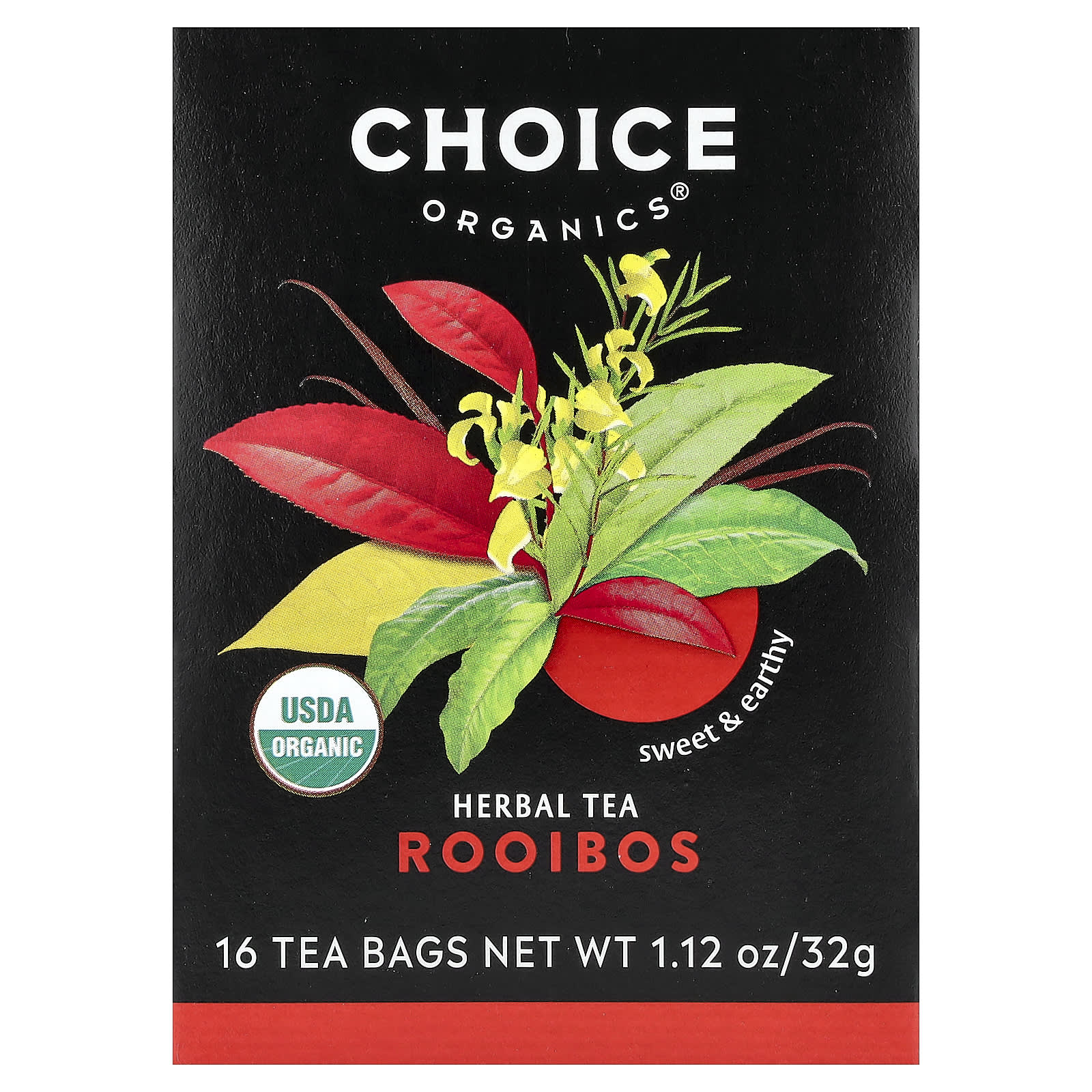 Чай Choice Organics Herbal Rooibos Caffeine-Free, оттенок 16 Tea Bags, 32 г, чайные пакетики — фото 2
