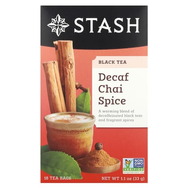 Чай Stash Tea Black Decaf Chai Spice, оттенок 18 Tea Bags, 33 г, чайные пакетики