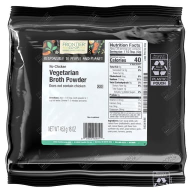 Порошок Frontier Co-op Vegetarian Broth No-Chicken, 453 г