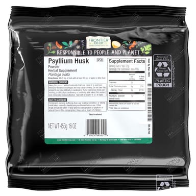 Капсулы шелухи подорожника Frontier Co-op Powder, 453 г, порошок