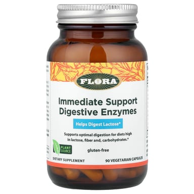 Пищеварительные ферменты Flora Immediate Support, 90 растительных капсул