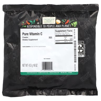 Витамин C Frontier Co-op Pure Powder, 453 г, порошок
