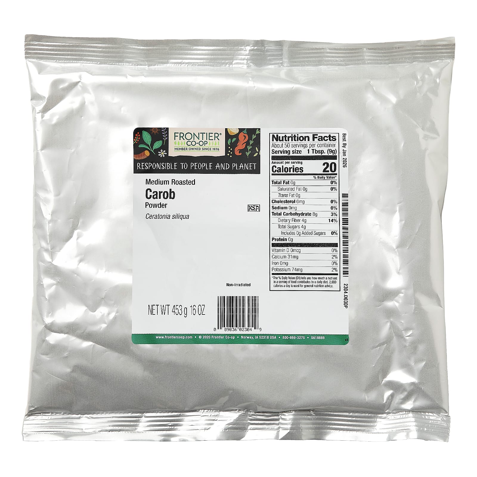 Порошок Frontier Co-op Medium Roasted Carob, 453 г — фото 2