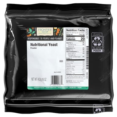 Пищевые дрожжевые хлопья Frontier Co-op Powder, 453 г, порошок