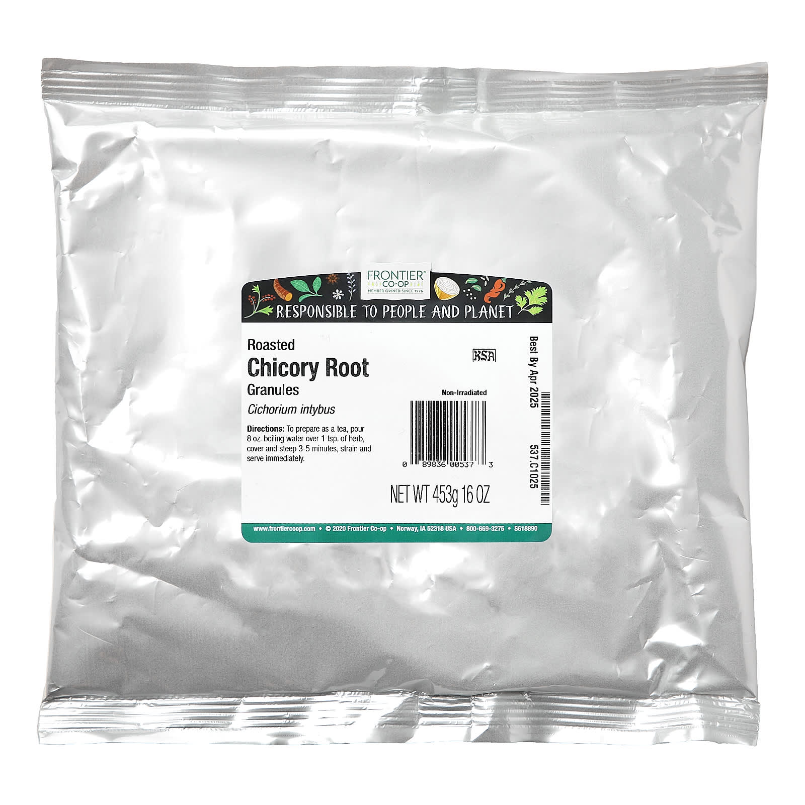 Корень цикория обжаренный Frontier Co-op, 453 г (16 oz)