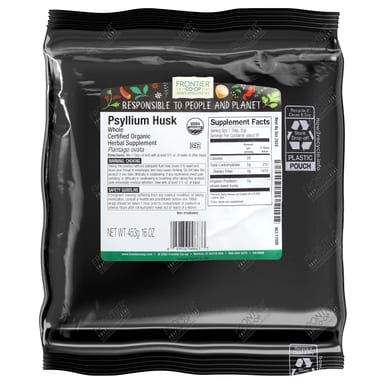 Капсулы шелухи подорожника Frontier Co-op Organic, Whole, 453 г