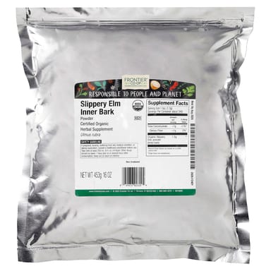 Скользкий вяз Frontier Co-op Organic Inner Bark Powder, 453 г, порошок