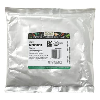 Молотая корица Frontier Co-op, вкус Organic Fair Trade Ceylon Cinnamon Powder, 453 г, порошок