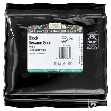 Цельное черное кунжутное семя Frontier Co-op, 453 г (16 oz)