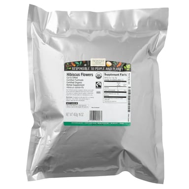 Frontier Co-op, Organic Hibiscus Flowers, Cut & Sifted , 16 oz (453 g)