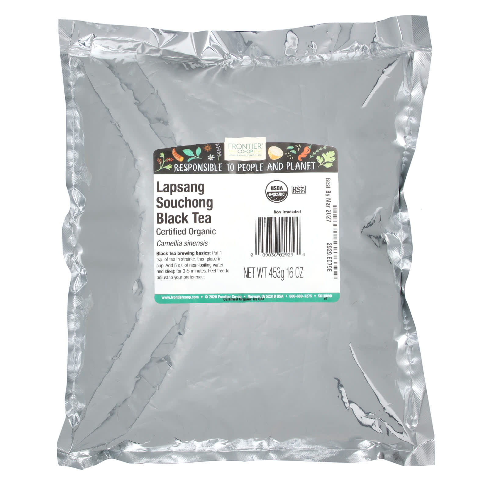 Чай Frontier Co-op Organic Lapsang Souchong Black, 453 г — фото 2