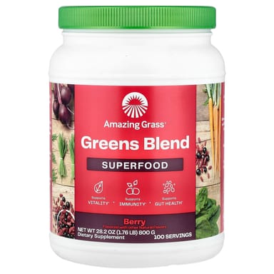 Зеленый комплекс Amazing Grass Superfood, вкус Berry, 800 г, 1.76 lb