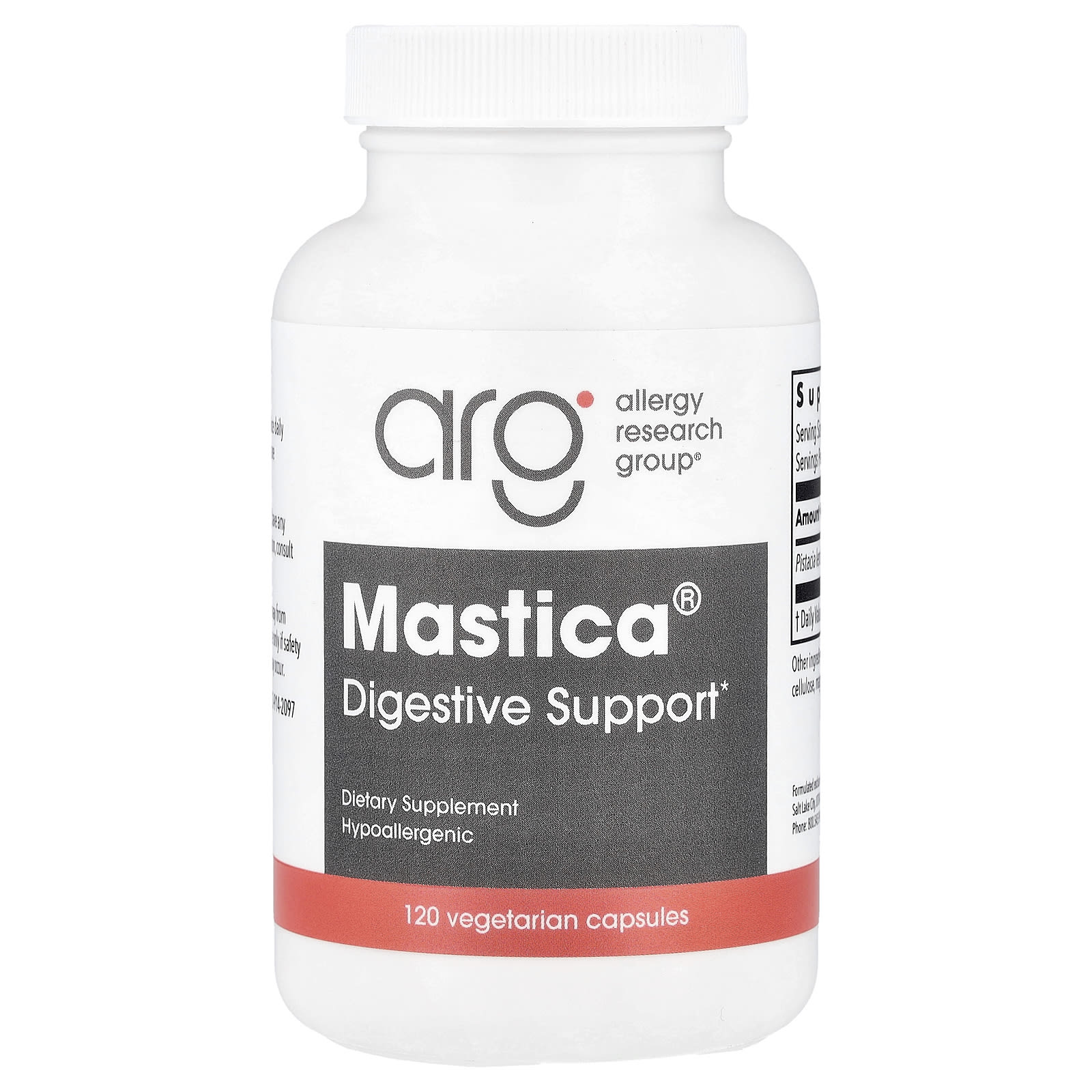 Поддержка пищеварения Allergy Research Group Mastica® Digestive, 0.5 г, 120 растительных капсул