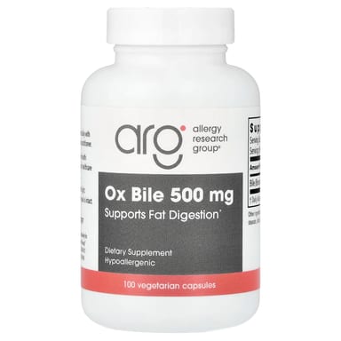 Бычья желчь Allergy Research Group, 500 мг, 100 растительных капсул