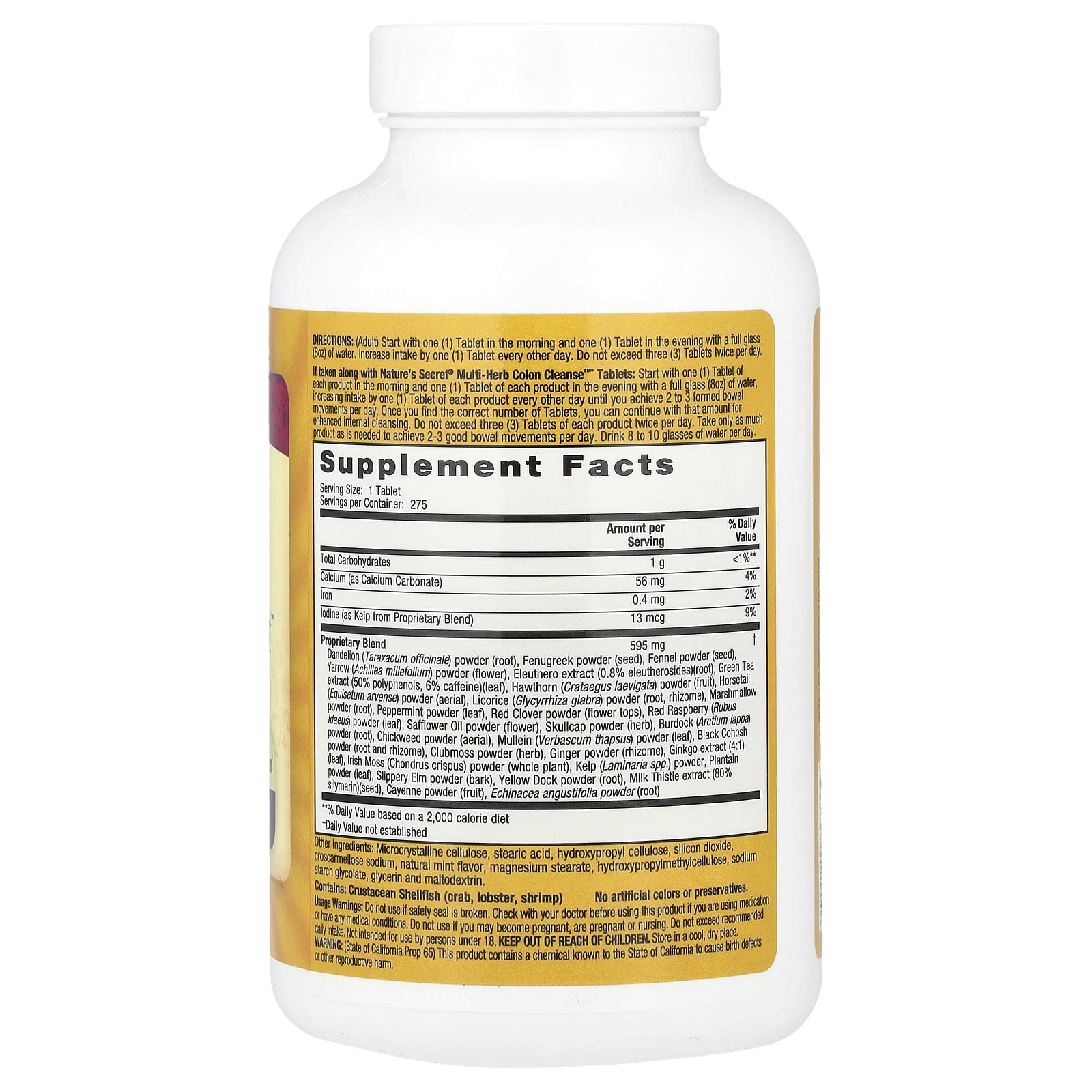 Комплекс Multi-Herb (пищеварение и детокс) Nature's Secret Multi-Herb Digestion & Detox Support™, 275 таблеток — фото 2
