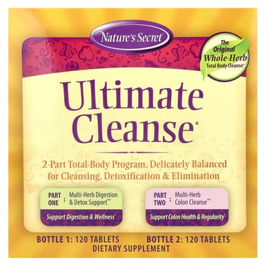 Комплекс для очищения Ultimate Cleanse Nature's Secret® 2 Part Total-Body Program, 2 бутылочки, 120 таблеток