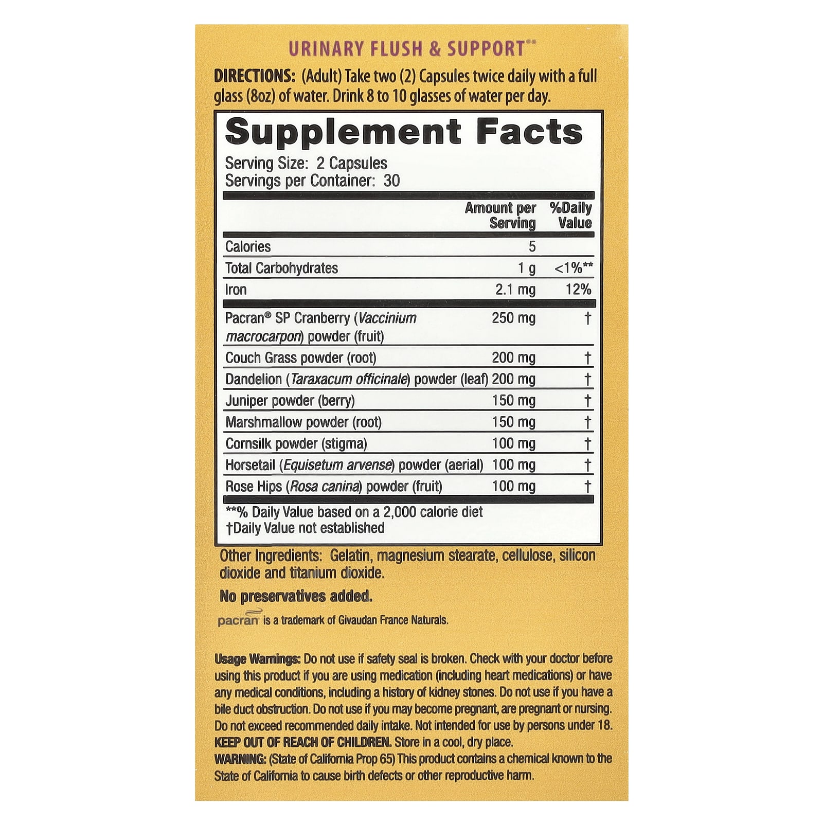 Клюква Nature's Secret, вкус Urinary Flush & Support® with Cranberry, 60 капсул — фото 3