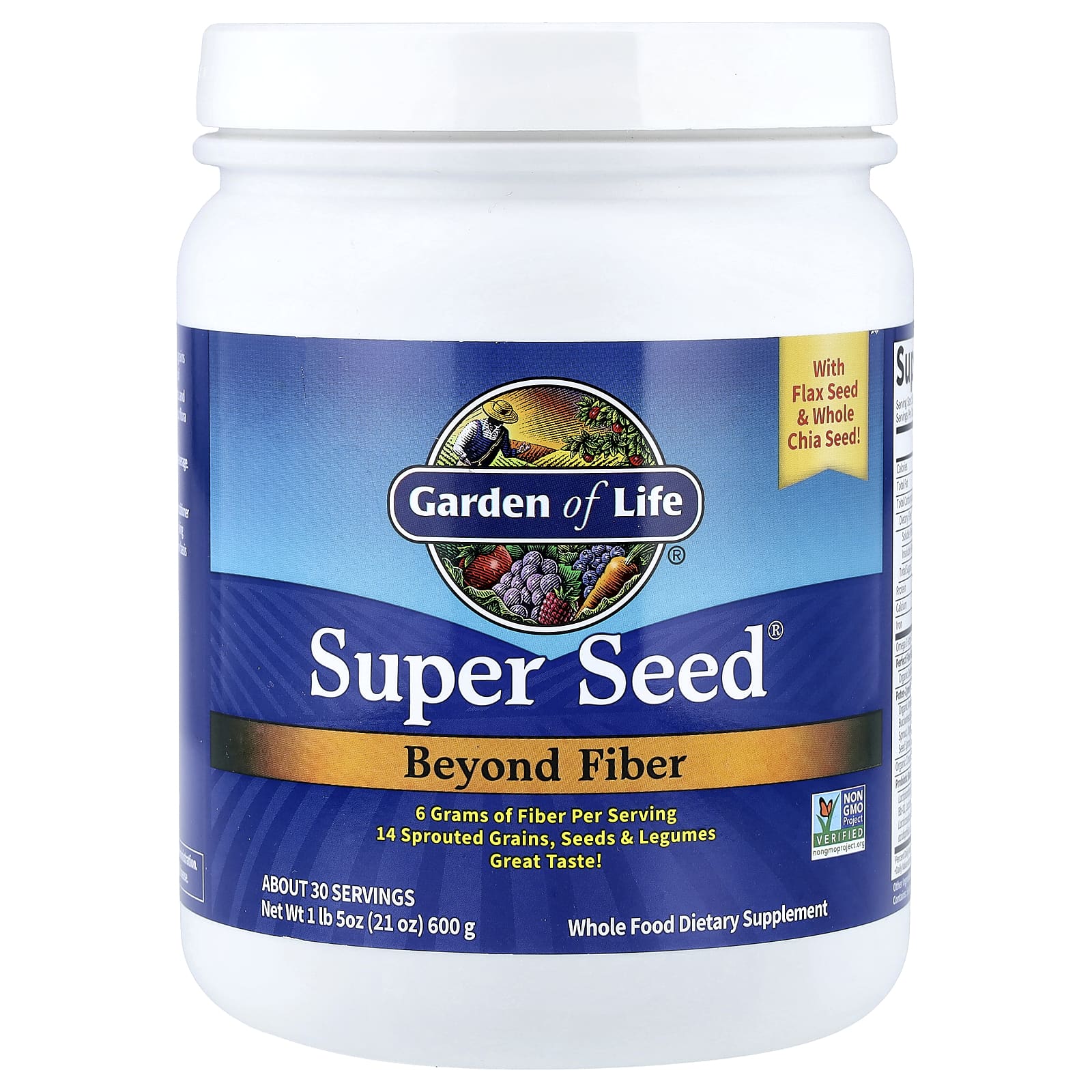 Клетчатка Garden of Life Super Seed® Beyond, 600 г
