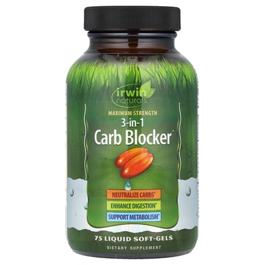 Комплекс Carb Blocker Irwin Naturals 3-In-1 Carb Blocker® Maximum Strength, 75 мягких капсул