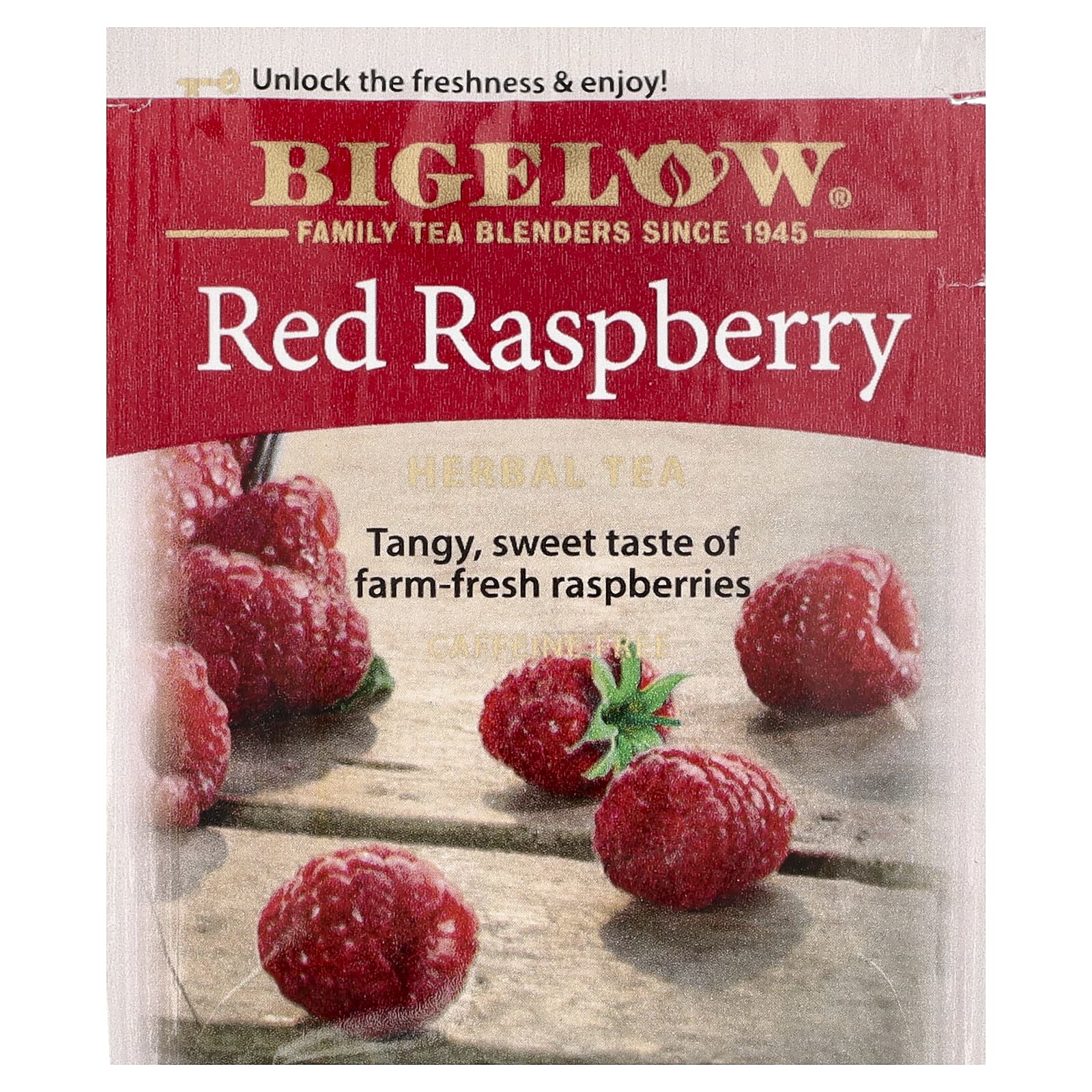 Чай Bigelow Herbal Red Raspberry Caffeine Free, оттенок 20 Tea Bags, 33 г, чайные пакетики