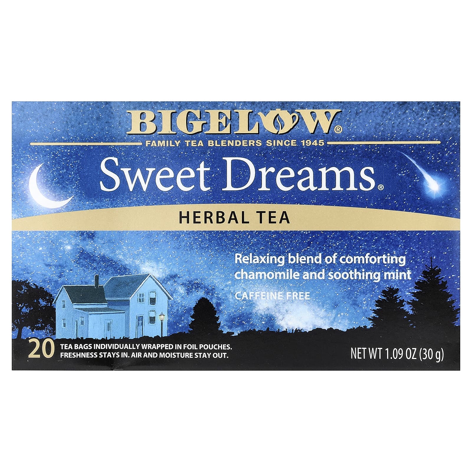 Чай Bigelow Herbal Sweet Dreams® Caffeine Free, оттенок 20 Tea Bags, 30 г, чайные пакетики — фото 2