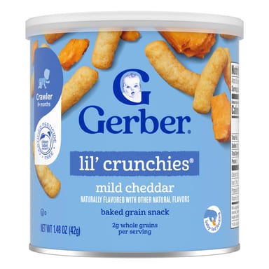 Снек Gerber Snacks for Baby Lil' Crunchies® Baked Grain 8+ Months Mild Cheddar, 42 г