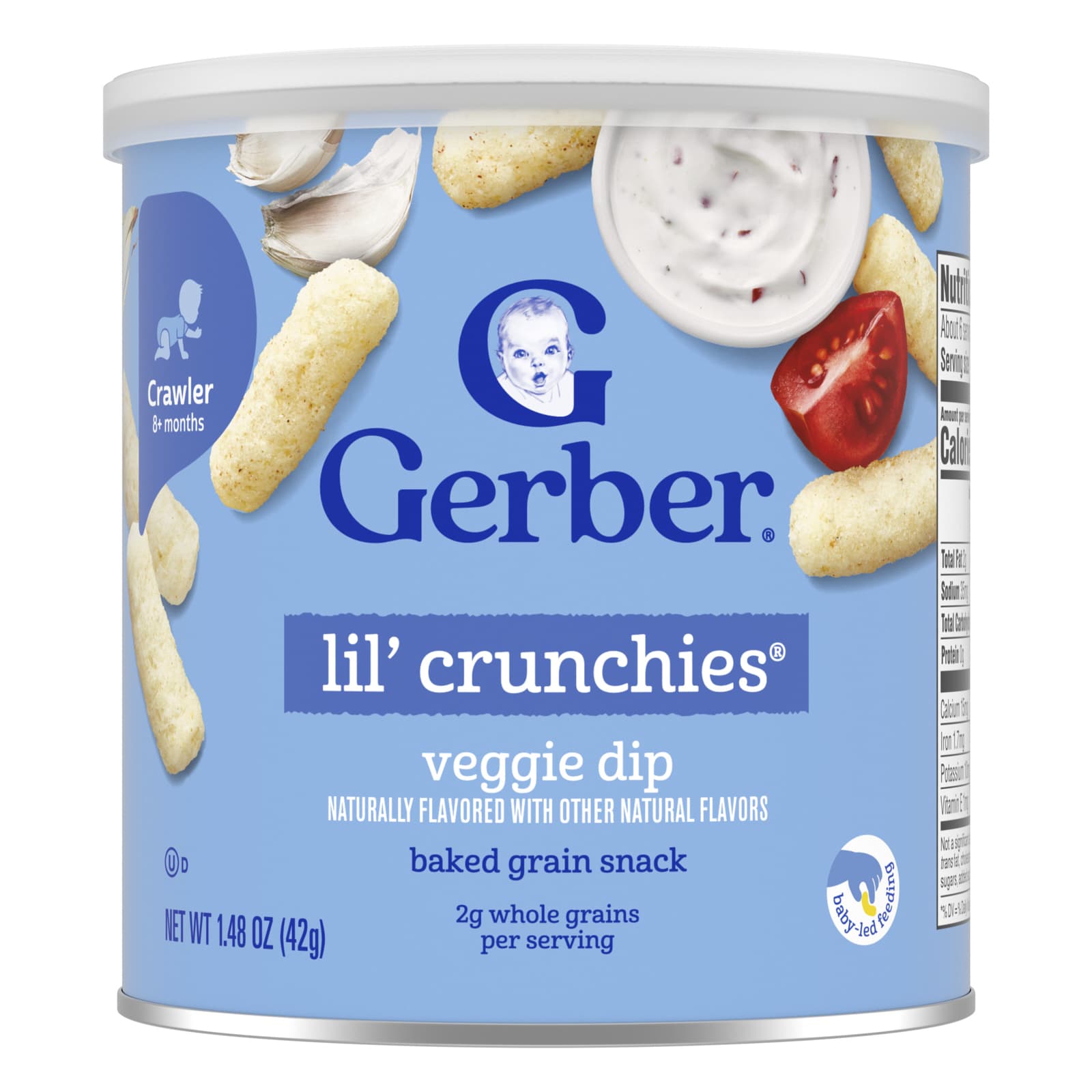 Снек Gerber Snacks for Baby Lil' Crunchies® Baked Grain 8+ Months Veggie Dip, 42 г