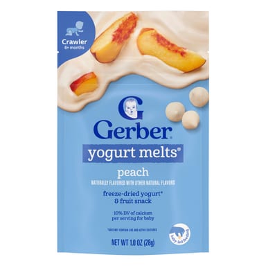 Йогуртовые снеки для малышей Gerber® 8+ Months Peach, 28 г