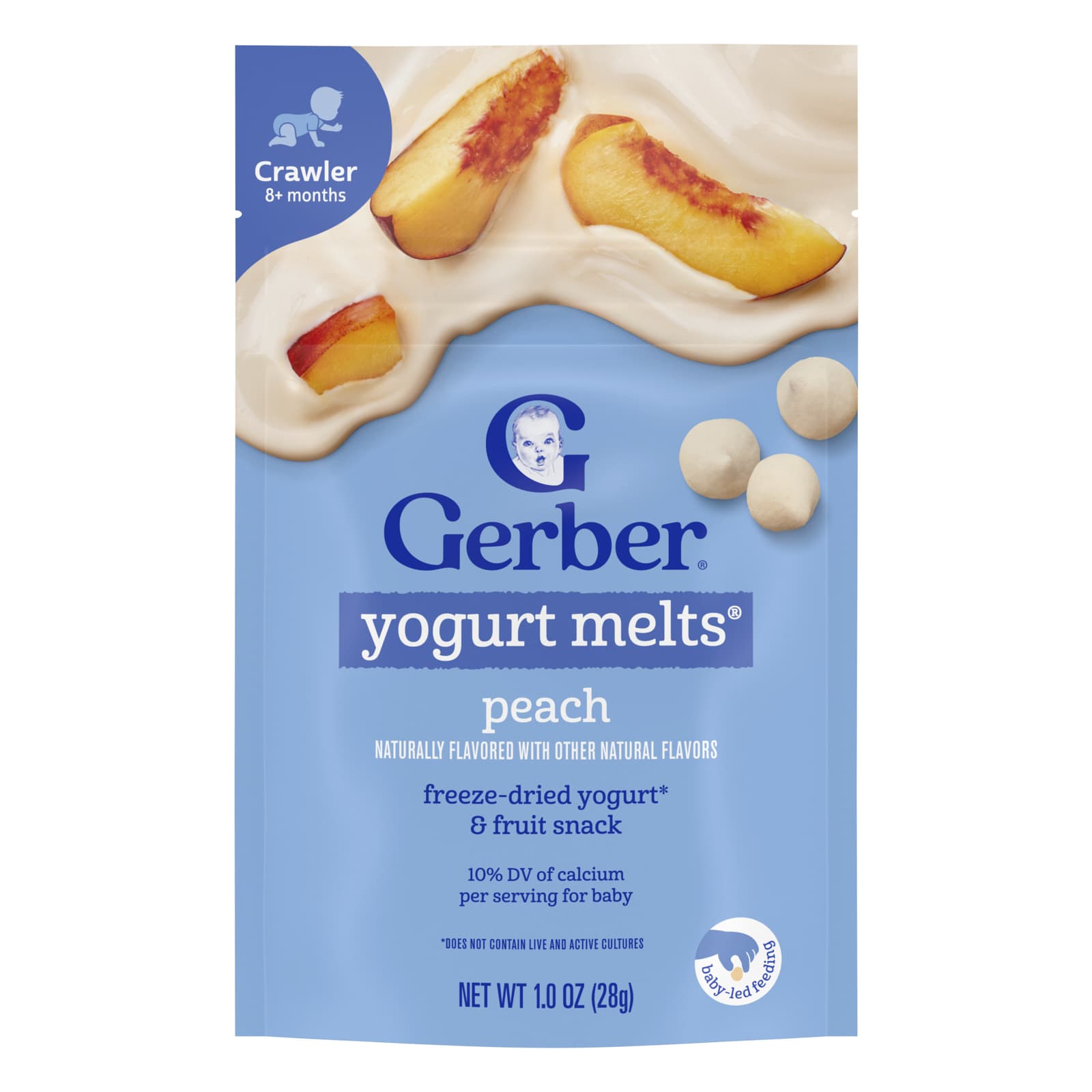 Йогуртовые снеки для малышей Gerber® 8+ Months Peach, 28 г