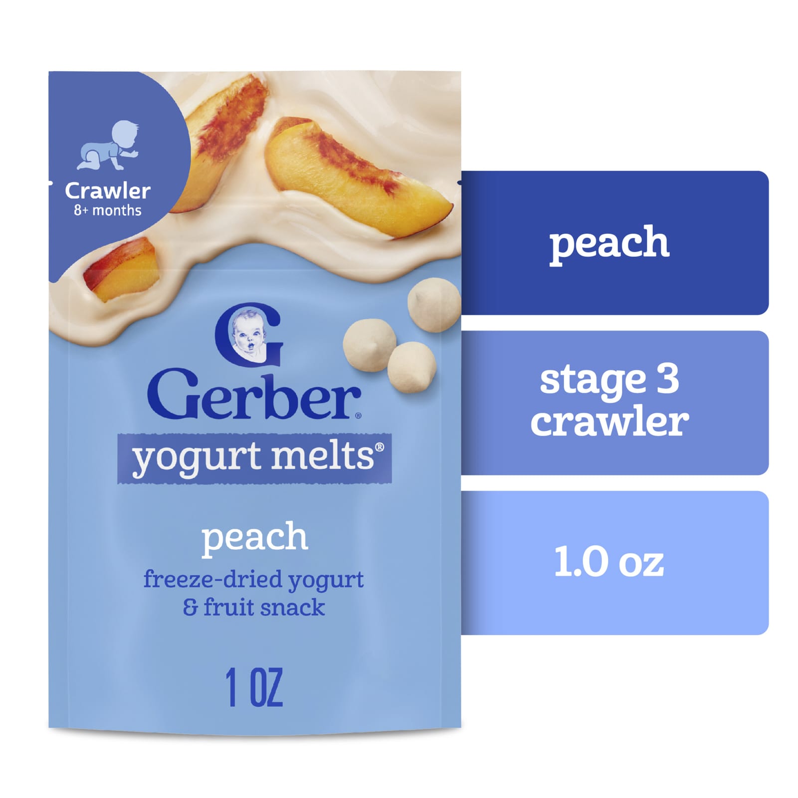 Йогуртовые снеки для малышей Gerber® 8+ Months Peach, 28 г — фото 3