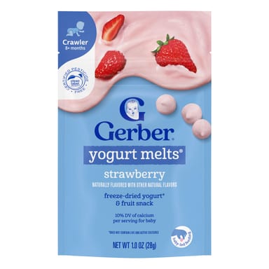 Йогуртовые снеки для малышей Gerber® 8+ Months, вкус Strawberry, 28 г