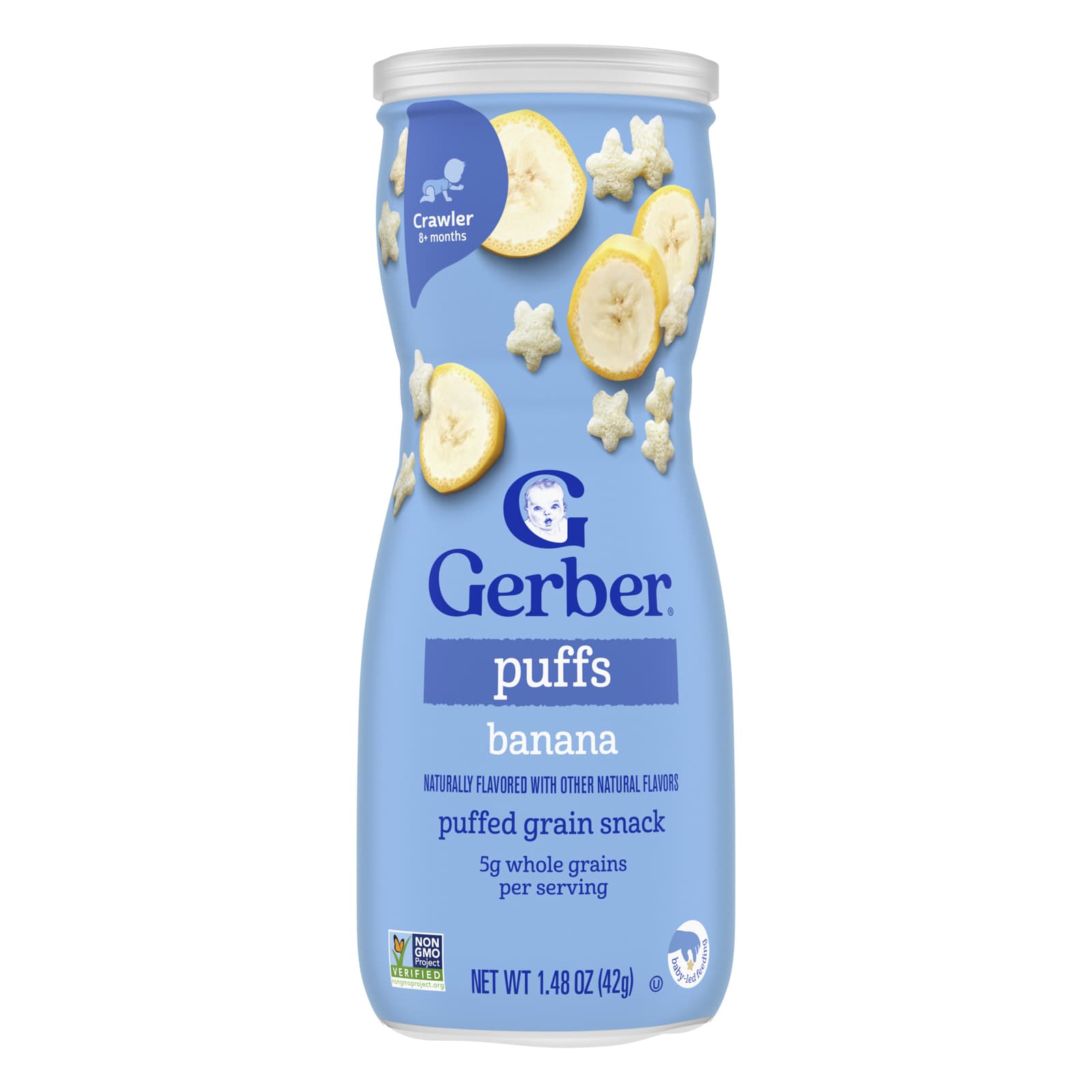 Снек Gerber Puffs Puffed Grain Crawler 8+ Months, оттенок Banana, 42 г — фото 2