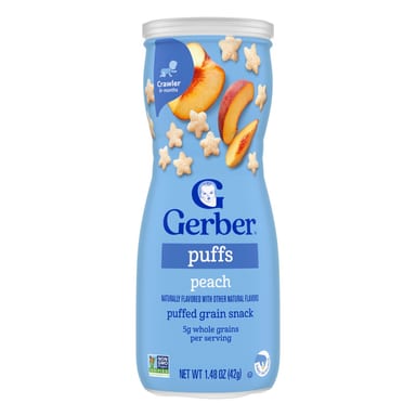 Снек Gerber Puffs Puffed Grain 8+ Months, оттенок Peach, 42 г